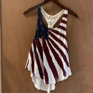 Ocean drive American flag tank top